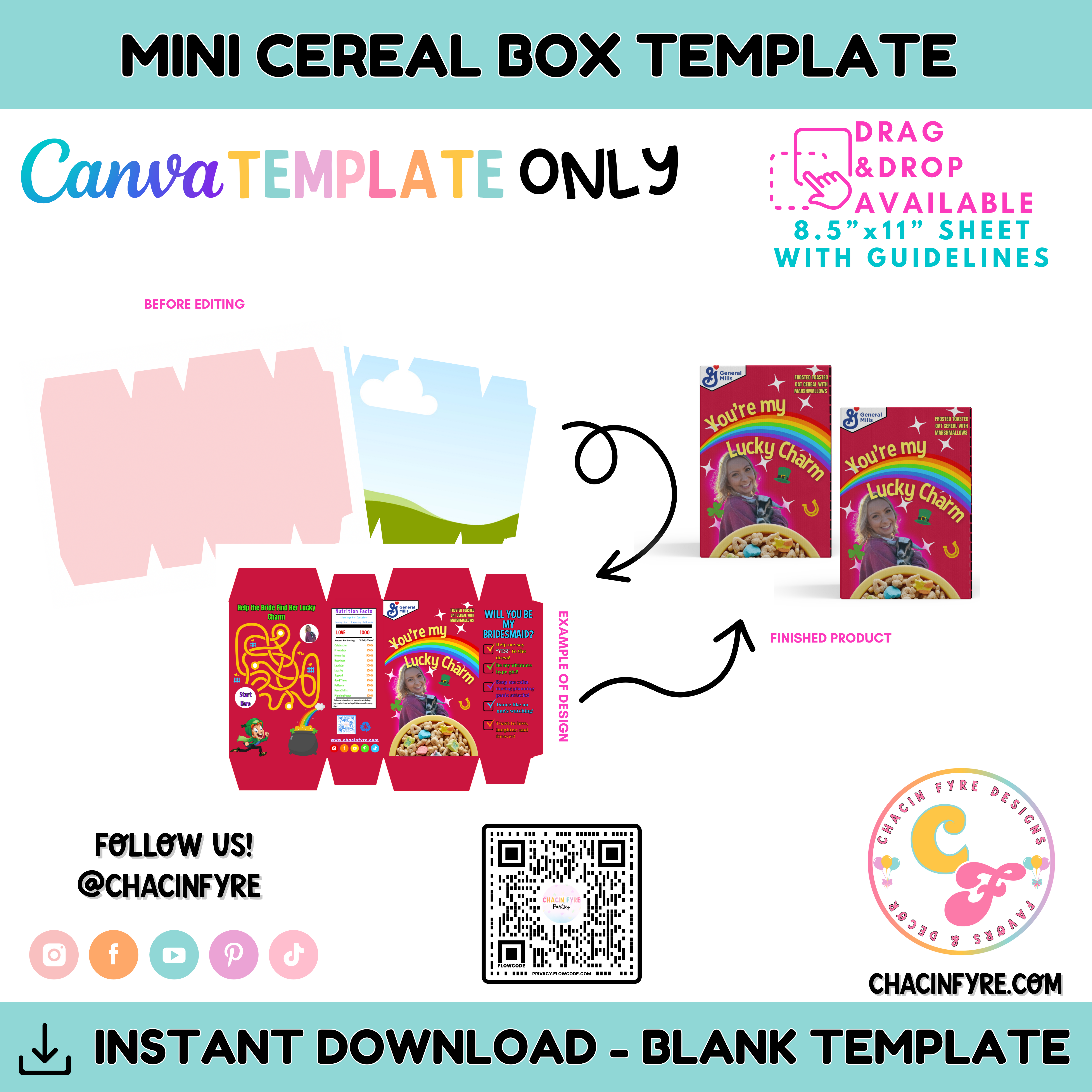 Mini Cereal Box Template Chacin Fyre