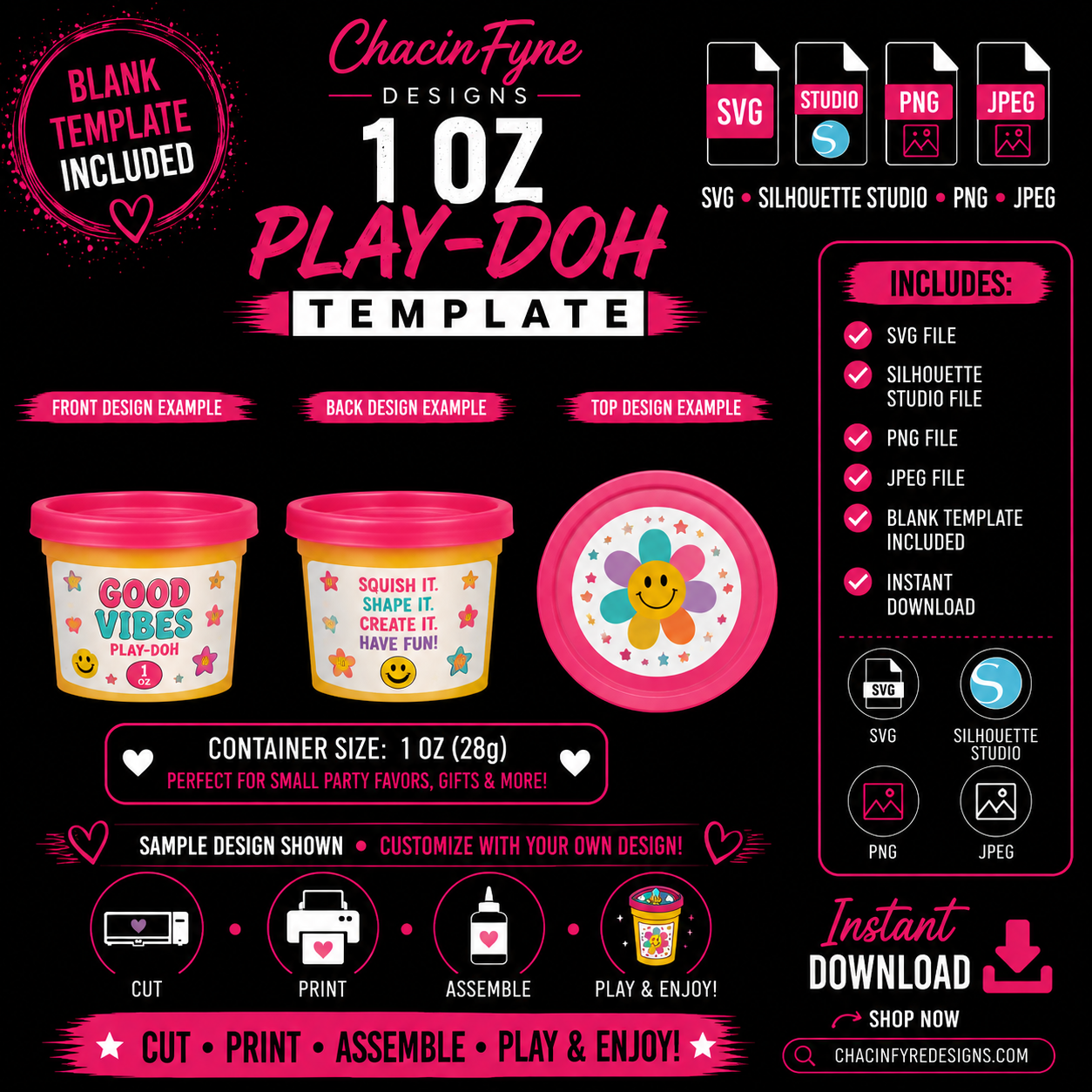 1 oz Play-Doh Template