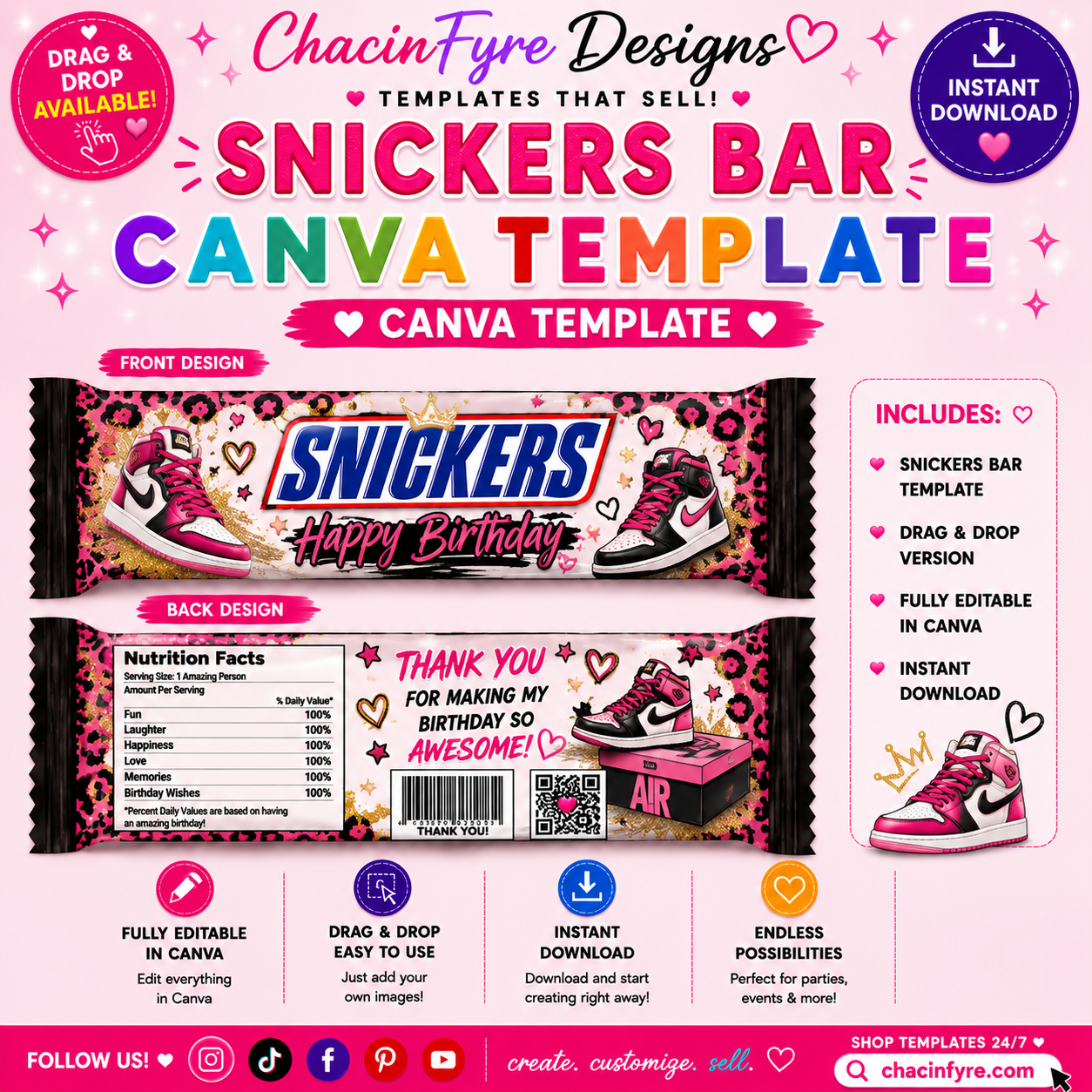 1.86 oz Snickers Template