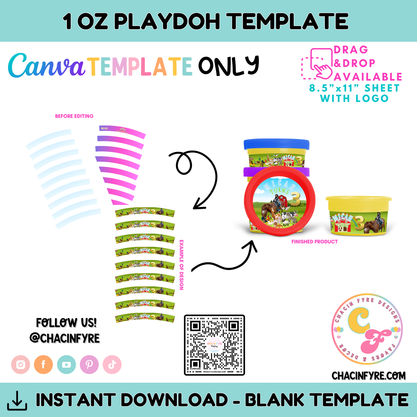 1oz. Play-Doh Template
