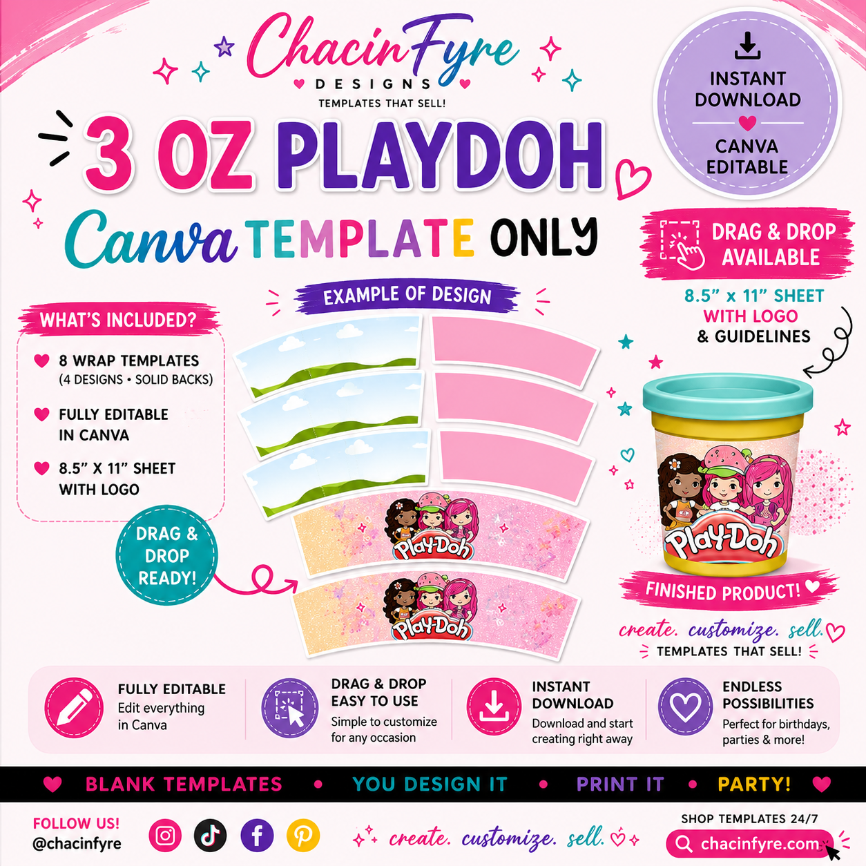 3oz. Play-Doh Template