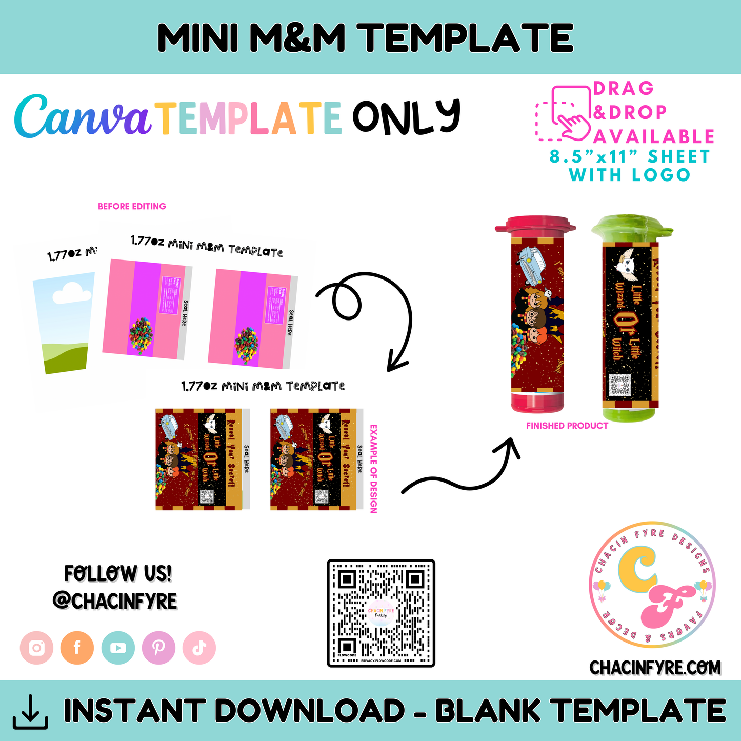 Blank 1.77oz Mini M&M Template