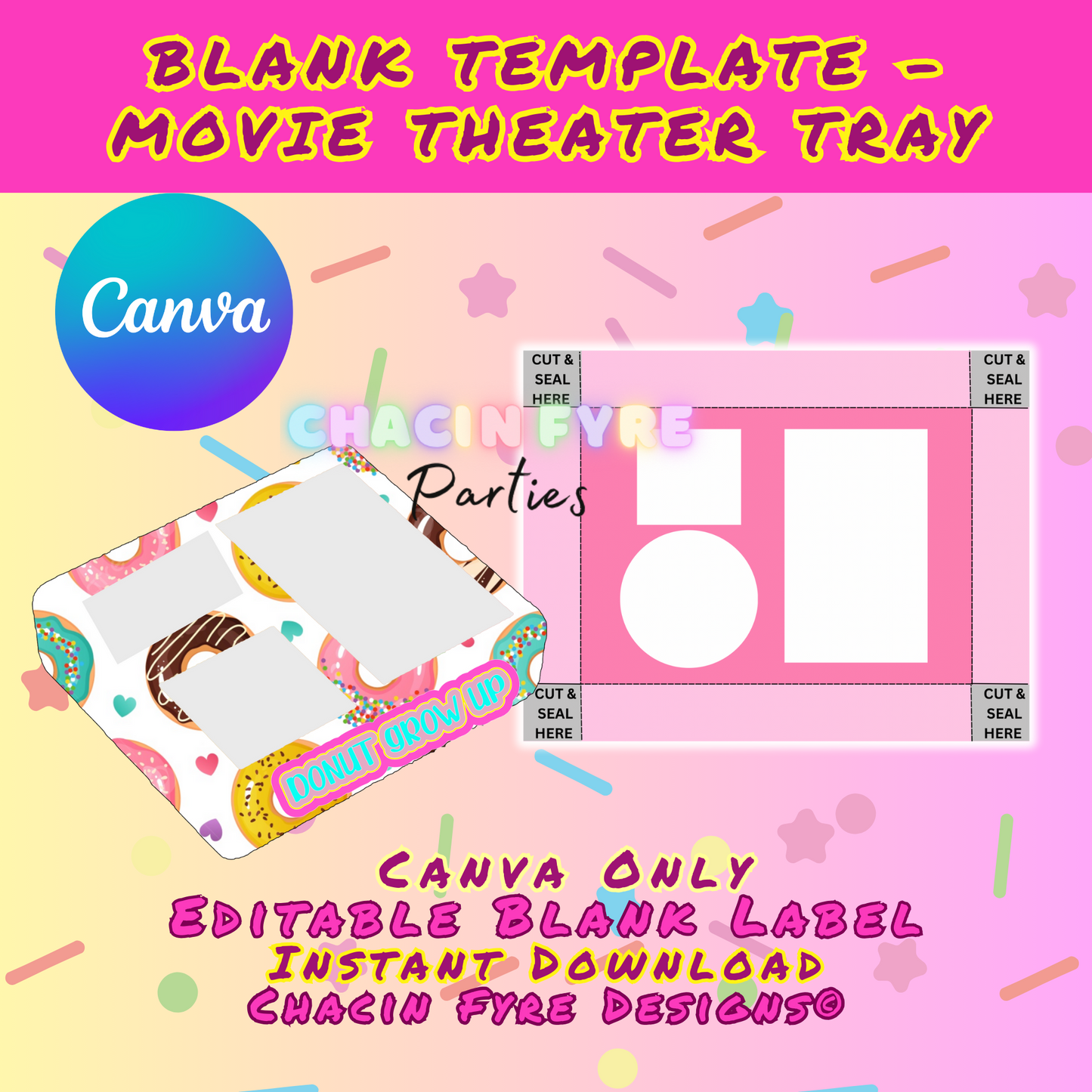 Movie Theater Tray Template