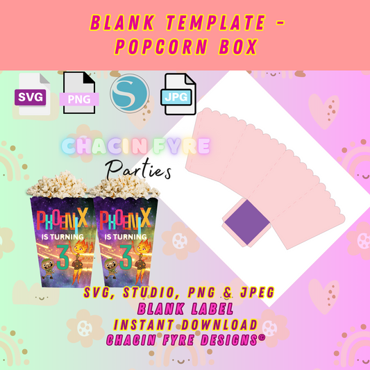 Mini Popcorn Box Template