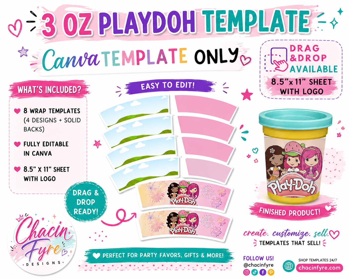 3oz. Play-Doh Template