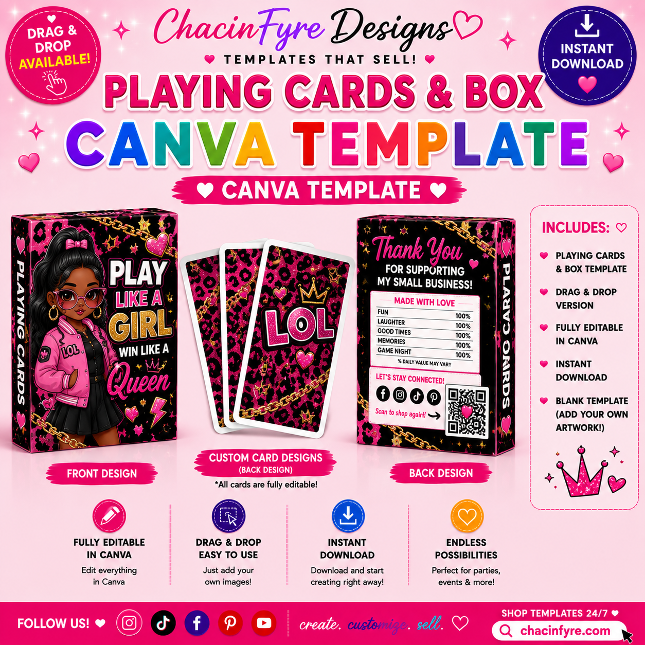 Playing Card & Box Template