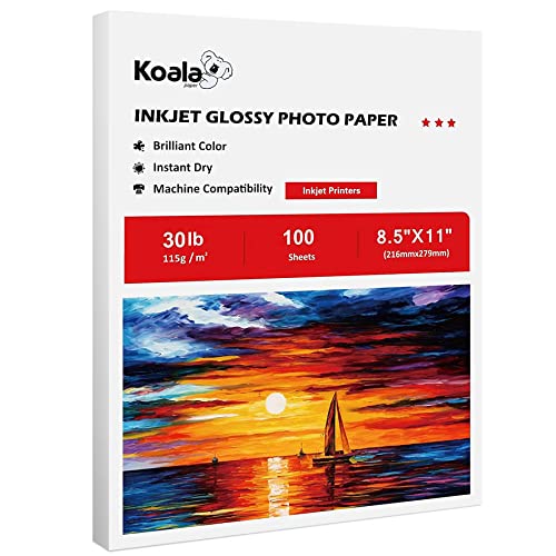 Koala Glossy Thin Inkjet Paper 8.5x11 Inches 100 Sheets Compatible wit –  Chacin Fyre