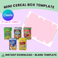 Mini Cereal Box Template