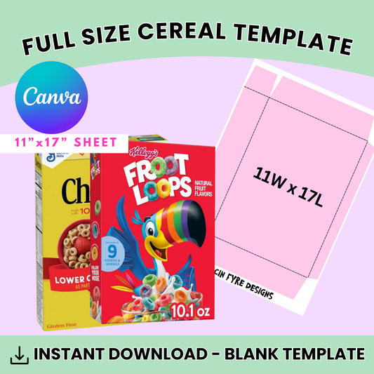 Full Size Cereal Box Template