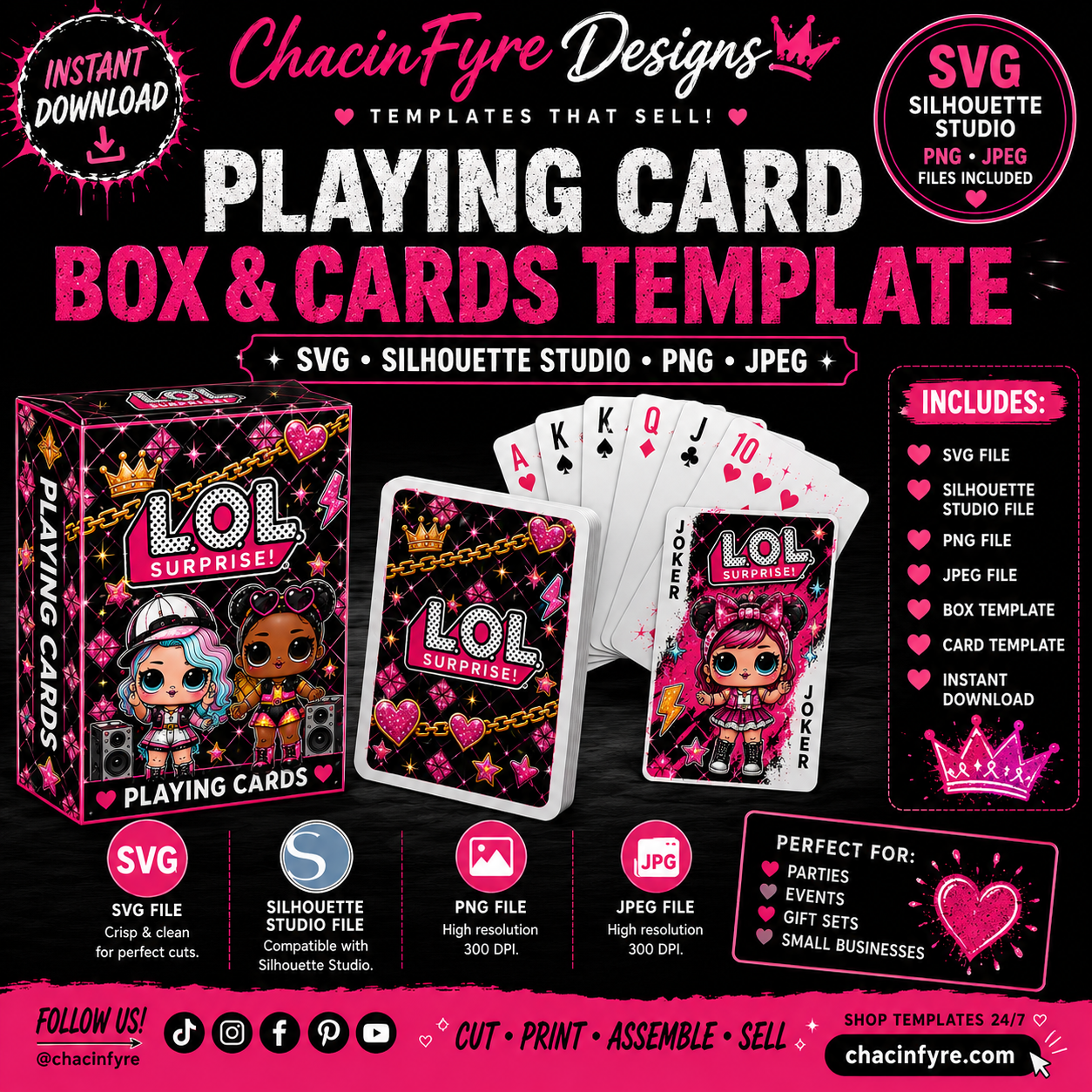 Playing Cards & Box Template