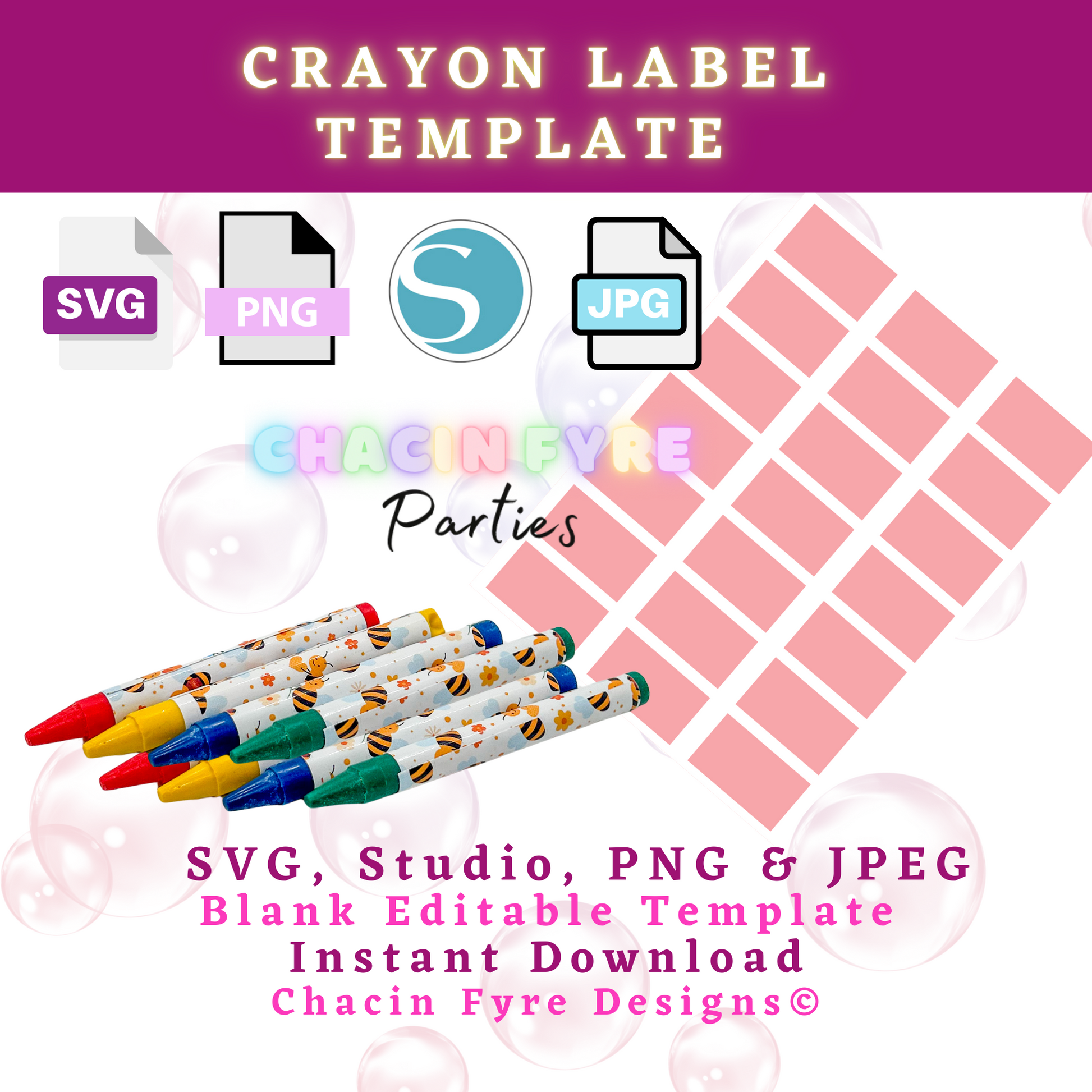 Customize Crayon Labels with Canva Template Instant Download