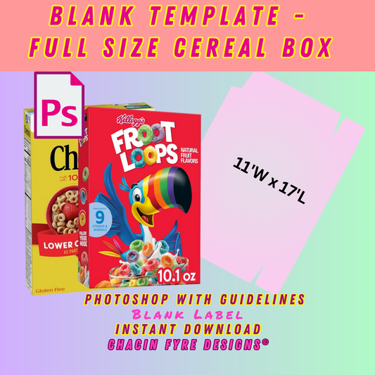 Full Size Cereal Box Template