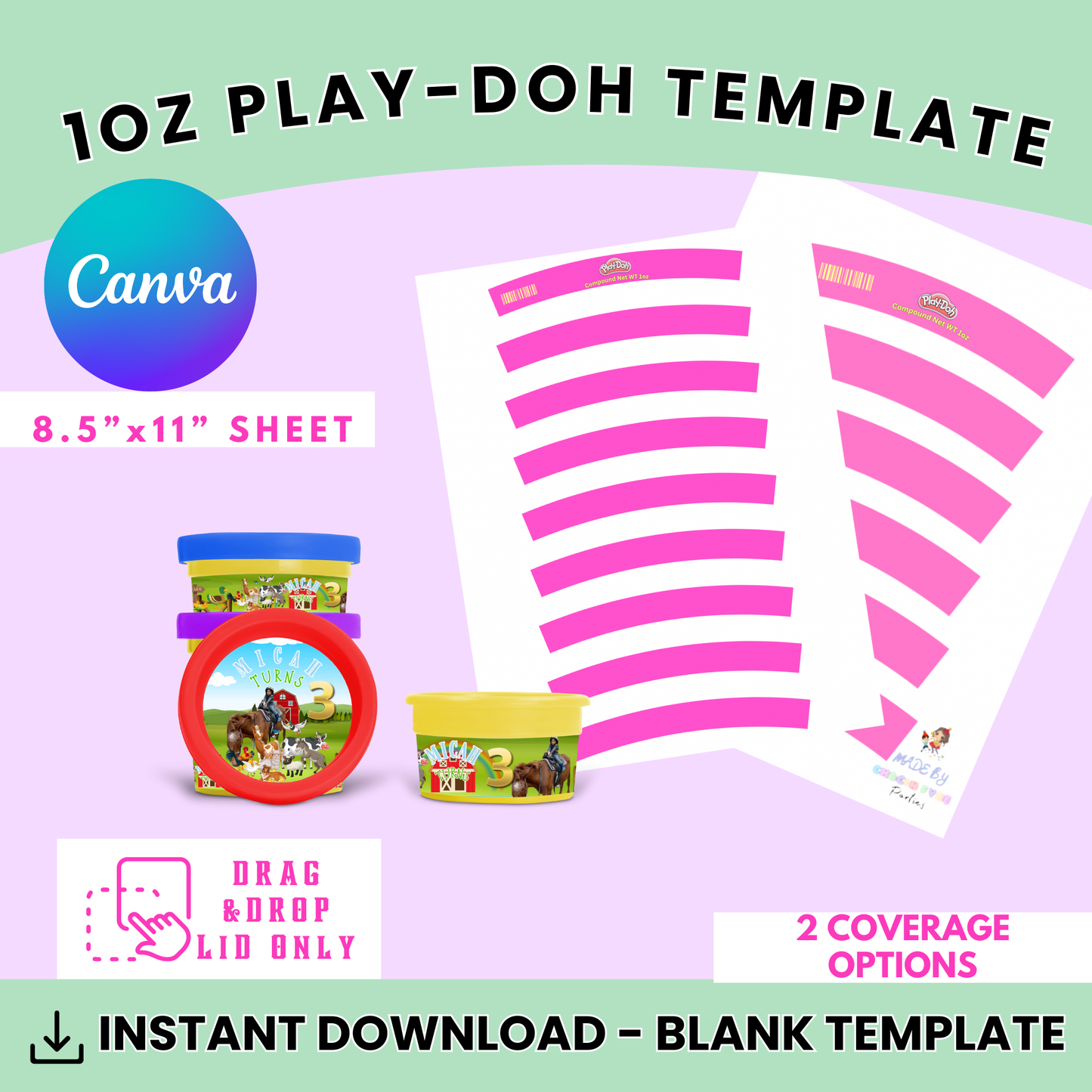 Play-Doh 1oz. Template - Canva Only