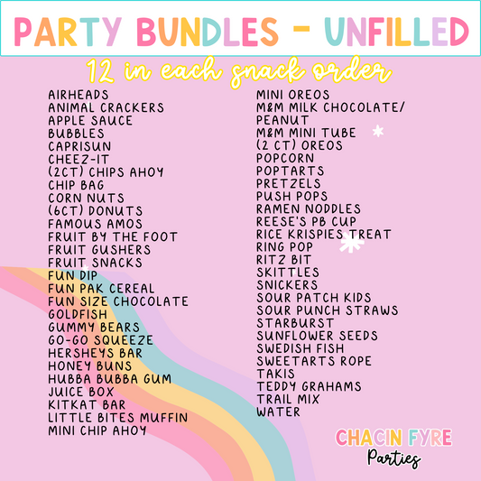 Party Bundles- Unfilled
