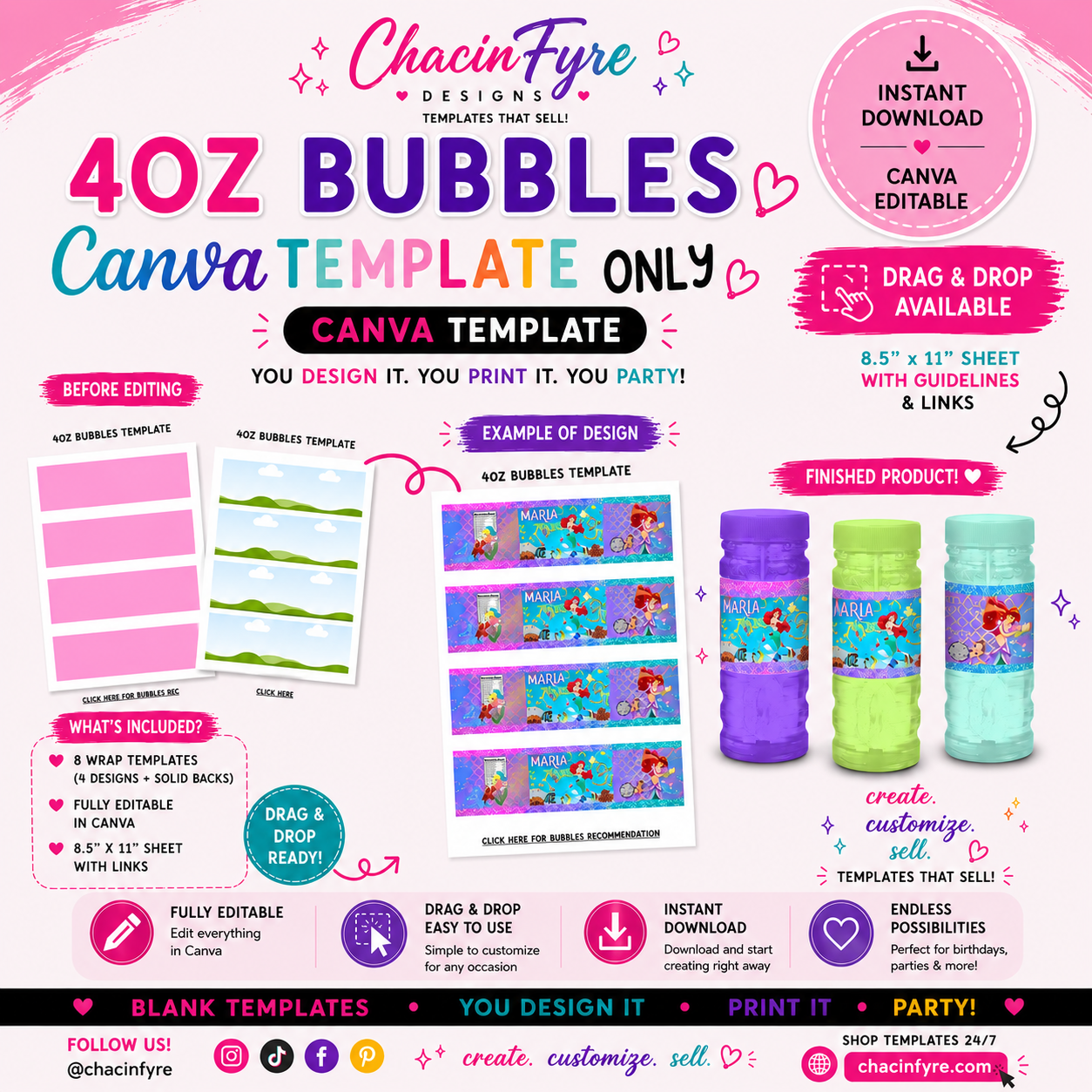 4oz Bubbles Template