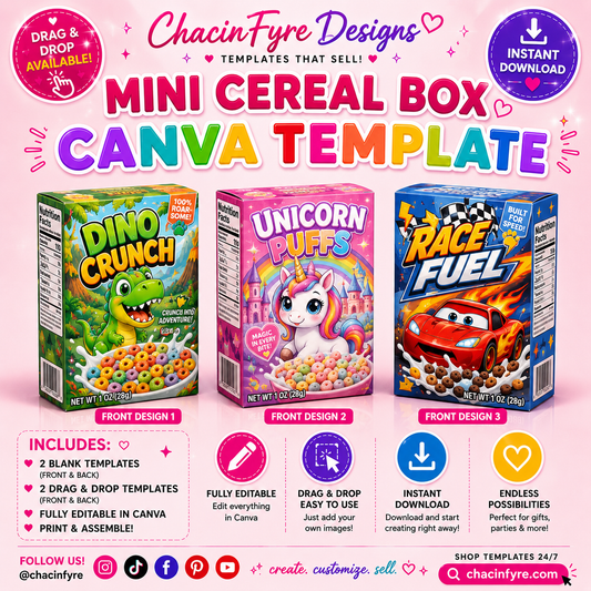 Mini Cereal Box Template