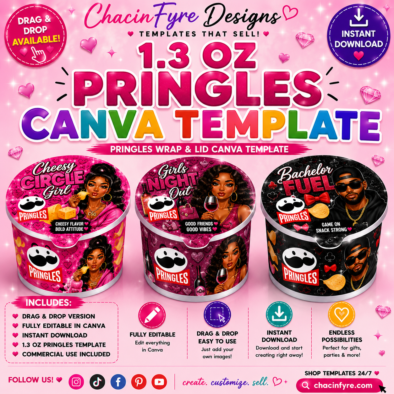 1.3 oz Pringles Template