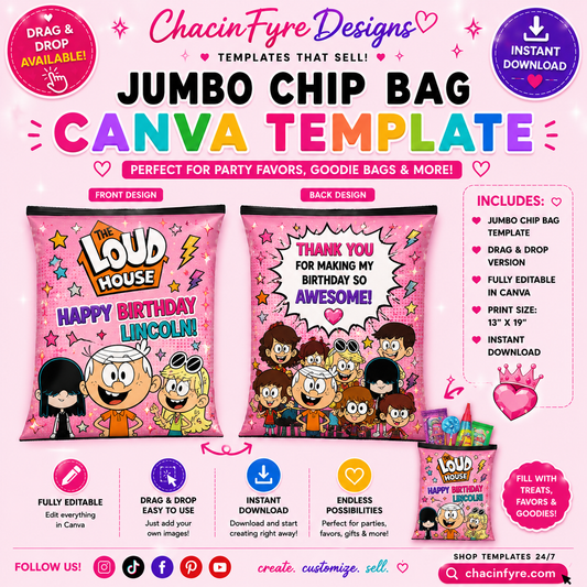 Jumbo Chip Bag Template