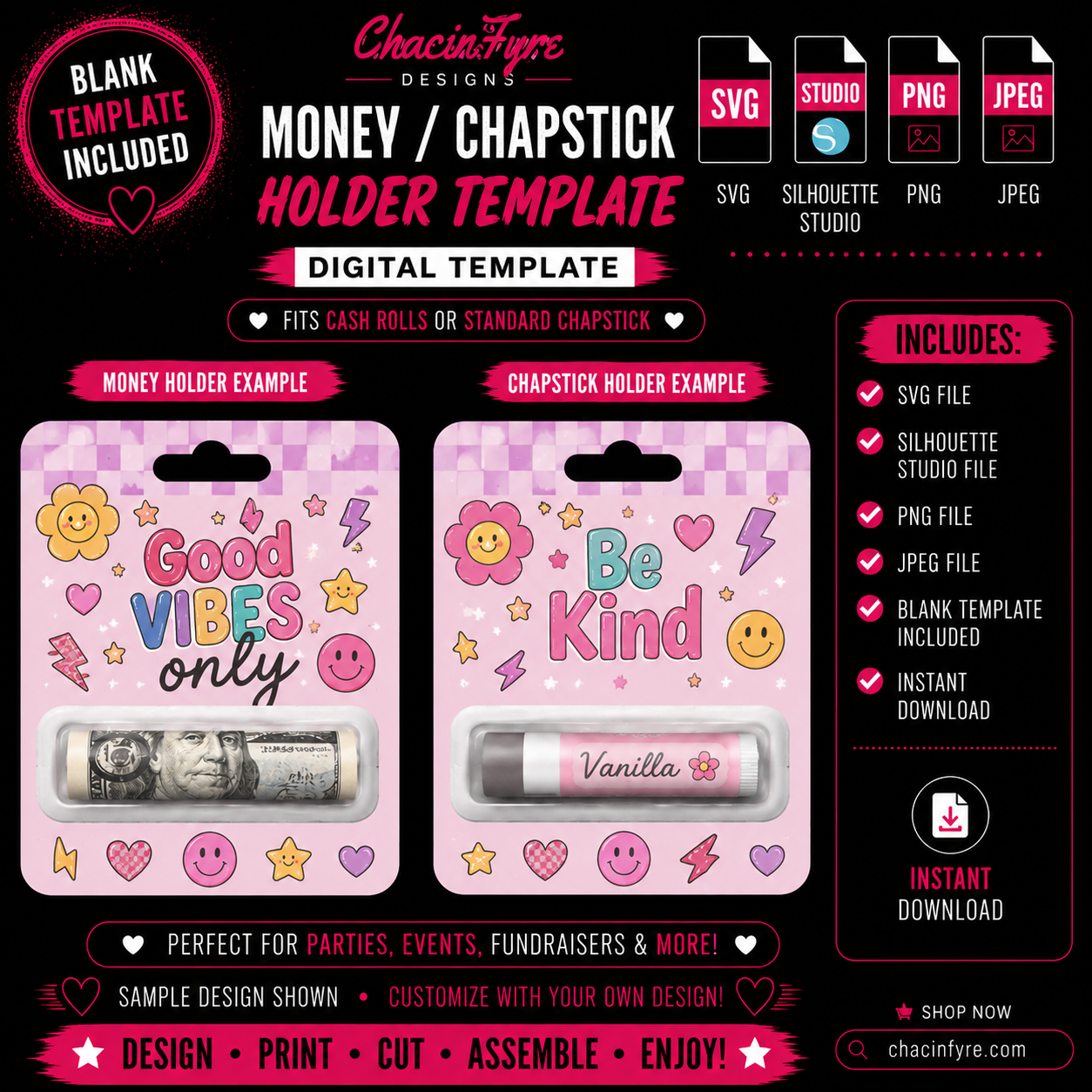 Chapstick & Money Holder Template