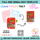 Full Size Cereal Box Template