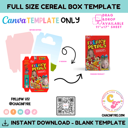 Full Size Cereal Box Template