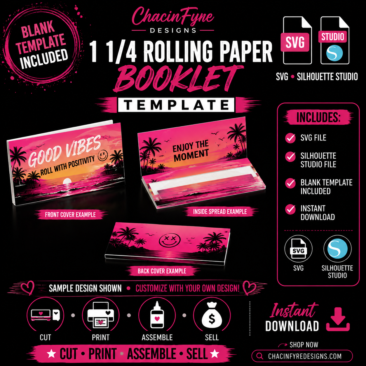 1 1/4 Rolling Paper Template