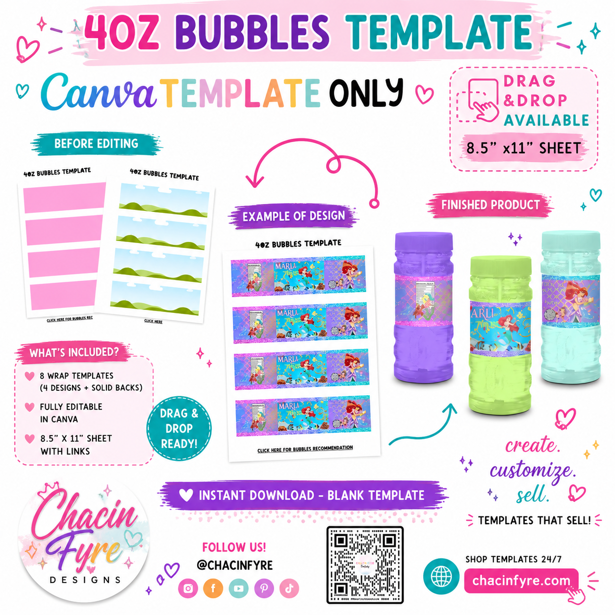 4oz Bubbles Template