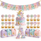 Mini Party custom celestial-theme example with cake topper, banner, cupcake toppers, gable boxes, and a dimensional letter