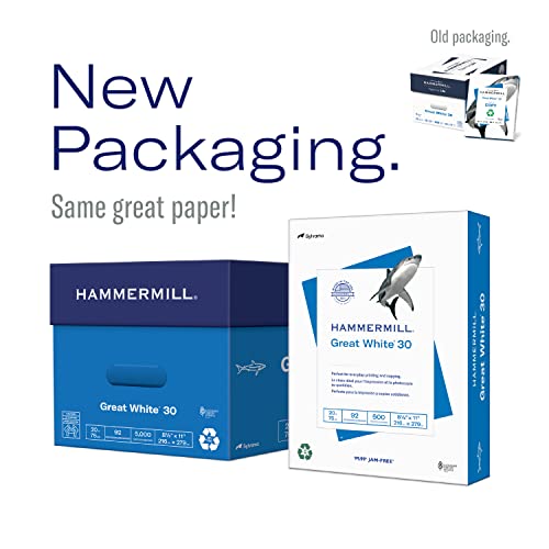 Hammermill Printer Paper, Great White 30% Recycled Paper, 8.5 x 11 - 1 –  Chacin Fyre