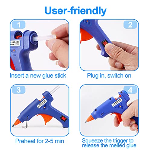 Mini Glue Gun for Arts Crafts Hot Glue Guns for Kids Hot Melt Arts Craft DIY Glue Gun for Crafts School DIY Arts Home Quick Repairs, Blue, Size: Small